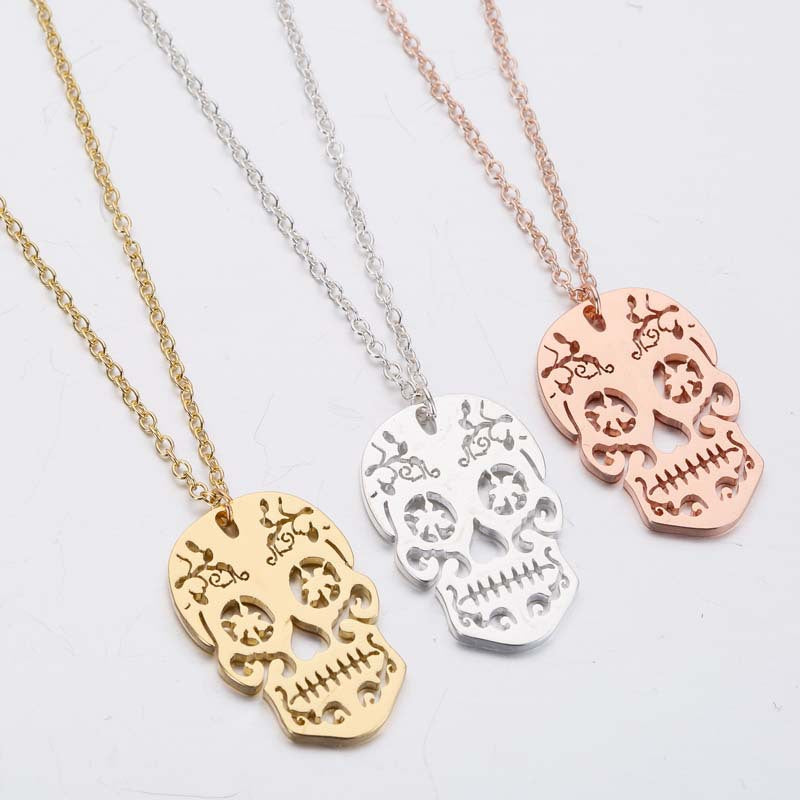 Wholesale Titanium Steel Pumpkin Ghost Necklace
